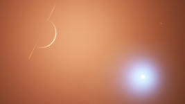Titan Sky (Earth near the Sun).png