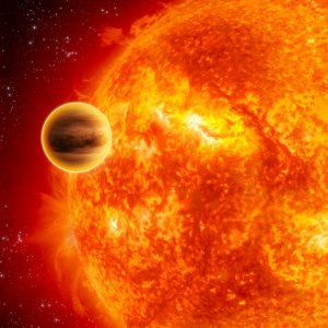 Exo Planet orbiting a sun.