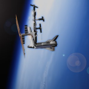 Discovery at ISS Moon gazing