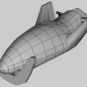 X-38 With Payload bay Holding Collar and Booster/De-orbit unit