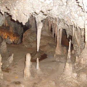 Stalactites, stalagmites and columns