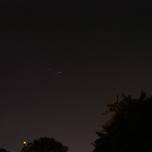 Iridium Flare in night sky of my home