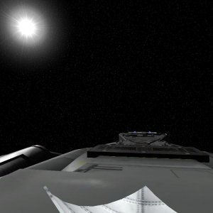 The blue giant Wejavu from astrogation dome on Galactica