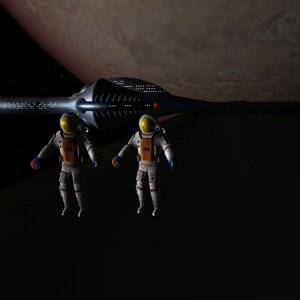 Mars Mike Gant and son Bob at Jovian Paradise after clearing Radiance of the Stars for return to earth