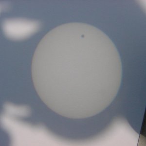 Venus transit 2004 June 8, using a pair of binos.