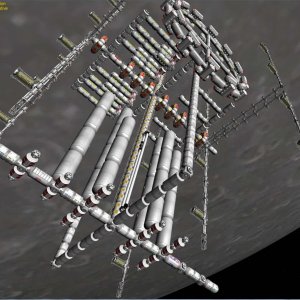 Lunar Station After Mission 106 Refueling Tankage Detail