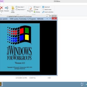Windows 3.11 running under DOSBox inside Windows 8