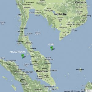 MH370 Disappearance. A: Flightpath waypoint that aircraft was enroute to before vanishing from ATC.  B: Approximate location of last Malaysian radar c