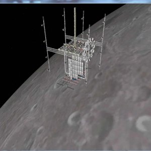 Front lit view of the Lunar Station during Mission 140