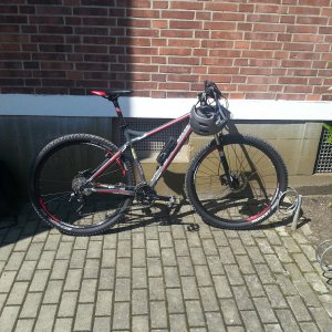 My new MTB ... my first new bike in twenty years. What a helluva ride - it only knows one speed, the only thing you can do is make sure it drives in t