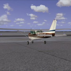 A2A C172 in the livery of Skyhawk 34Q, on the ramp at (updated) KHNB after her maiden flight in FSX: Steam Edition