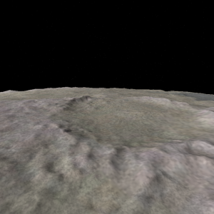 large crater on Loma