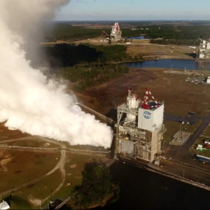 Screen captures of the livestream from Stennis, testing the RS-25