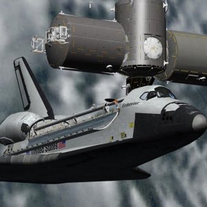 Endeavour docked to the ISS