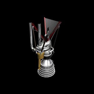new model for Merlin1C engine. 3778 polys.