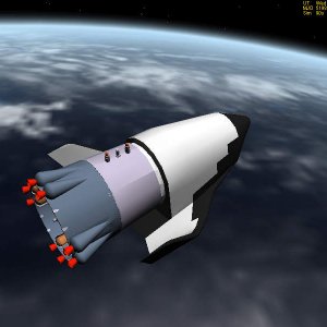 Kliper in orbit, with LVA still attached.