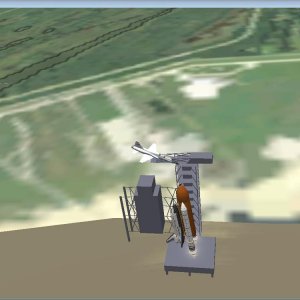 T 38 over Atlantis Launch