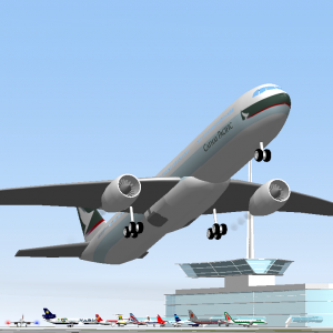 Airbus A330 Cathay Taking Off