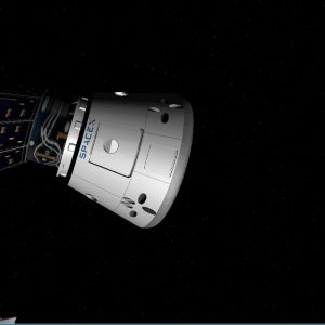 The fruit of my endeavors. I had barely enough fuel to make it, docking with 18.2 left in my main propulsion.