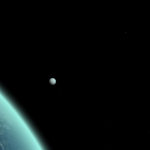 [55 Cancri system] An orbital view from Mare Infinitus, facing the gas giant Tetra.
