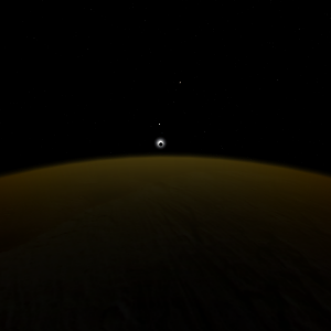 Solar Eclipse of Mare Infinitus, viewed from Tholin. (55 Cancri Star Frontiers)