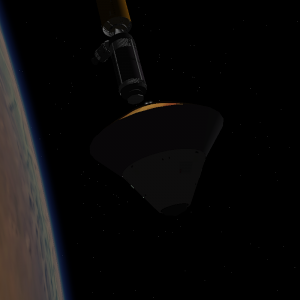leaving the mothership in Mars orbit