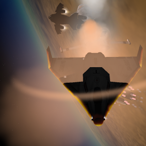 real hot glowing while flying around the flamberge while reentry