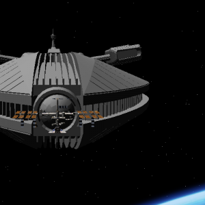 the flamberge has a docking port, too  here you can see it's size related to the ISS