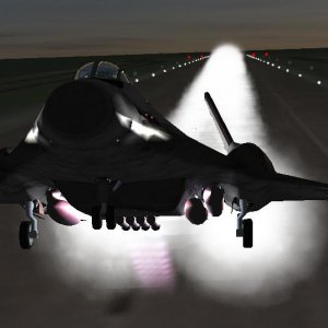 XR2 with RATO, SRBs and 500 gallon drop tanks taking off from KSC.