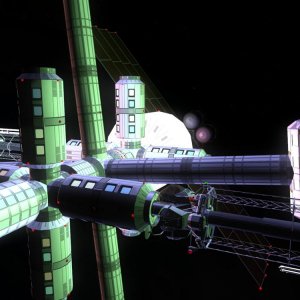 Two inflatable modules on this space station. The inflated one is glowing brilliantly.

Only this item is still glowing in RC38+