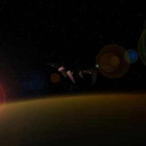 orbiter2006 XR2 at sun set with Lensflare