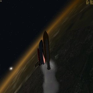 Independence Launch like in Armageddon. Didn't attempt to get into orbit