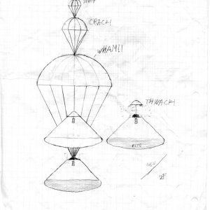 Mars lander parachute deployment.