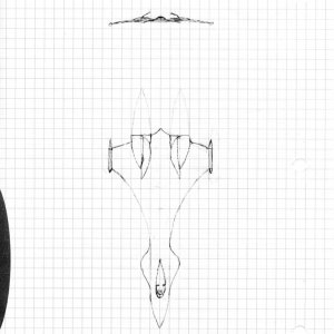 Another Exotic design. Powered by some sort of science fiction drive, from the looks of it. I can't remember.