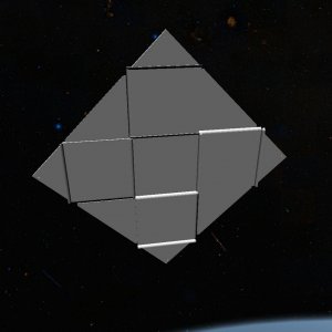 Fully deployed, viewed from the back