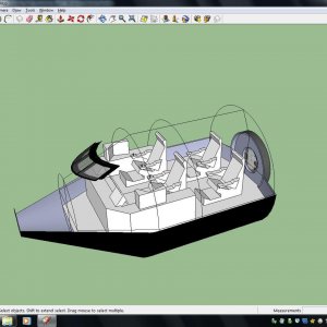 Bullet CM. Wireframe provides spatial references when the pressure hull is hidden.