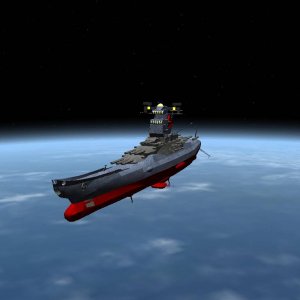 Space Battleship Yamato in orbit.