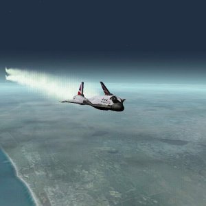 Just after levelling off after launch from KSC.