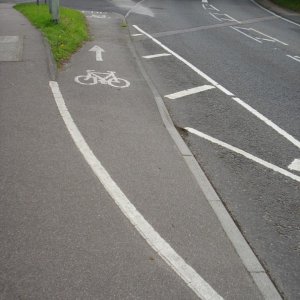 It's not that there aren't any cycle lanes in the UK - they are just very, very short ...