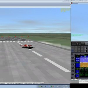 XR-1 Master/Slave, ready for takeoff. 
Right Orbiter instance is master, left and center are slaves.
1280 x 1024 resolution on each.