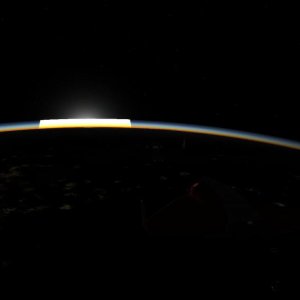 Hard line of the sun while it passes though the atmosphere