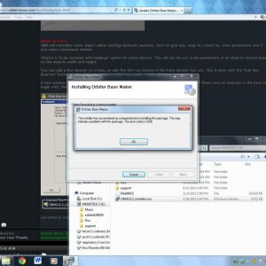 Orbiter Base Maker 2.0.2 installer error window. Error code is 2349.
