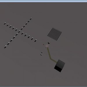 Larson Base dev screenshot 3. You can now see the added taxiway and hangar, as well as the new habitat dome.